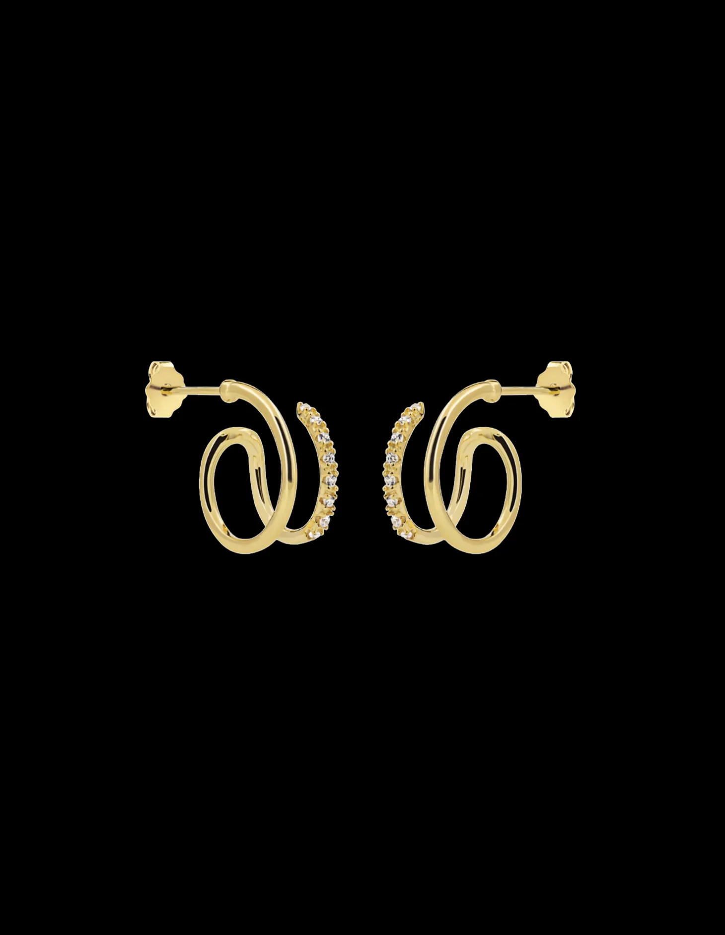 Double Swirl øreringer