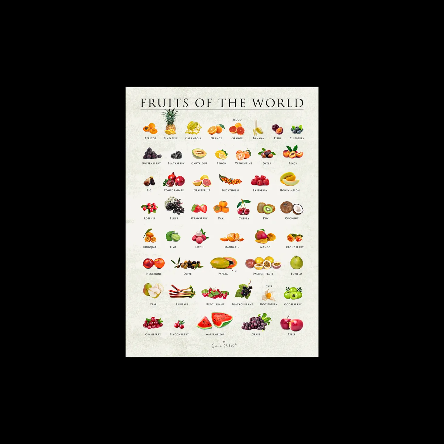 Plakat Fruits Of The World 50 X 70 Cm